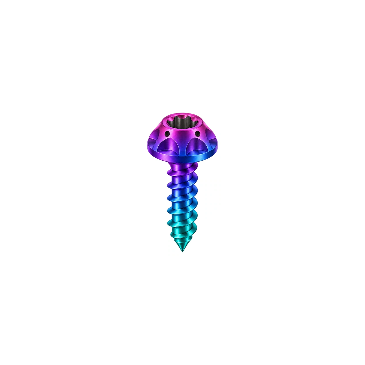 M5 Titanium Scalloped Flange Button Head Self-Tapping Screw — Candy Gloss