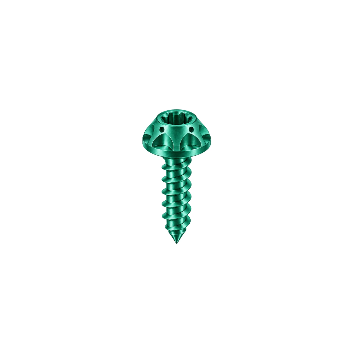 M5 Titanium Scalloped Flange Button Head Self-Tapping Screw — Green
