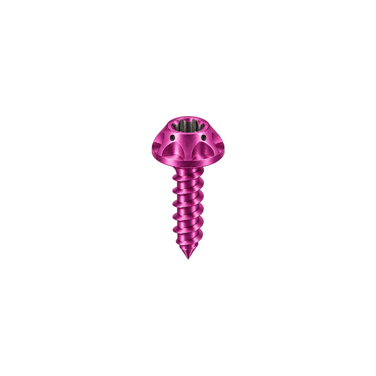 M5 Titanium Scalloped Flange Button Head Self-Tapping Screw — Magenta