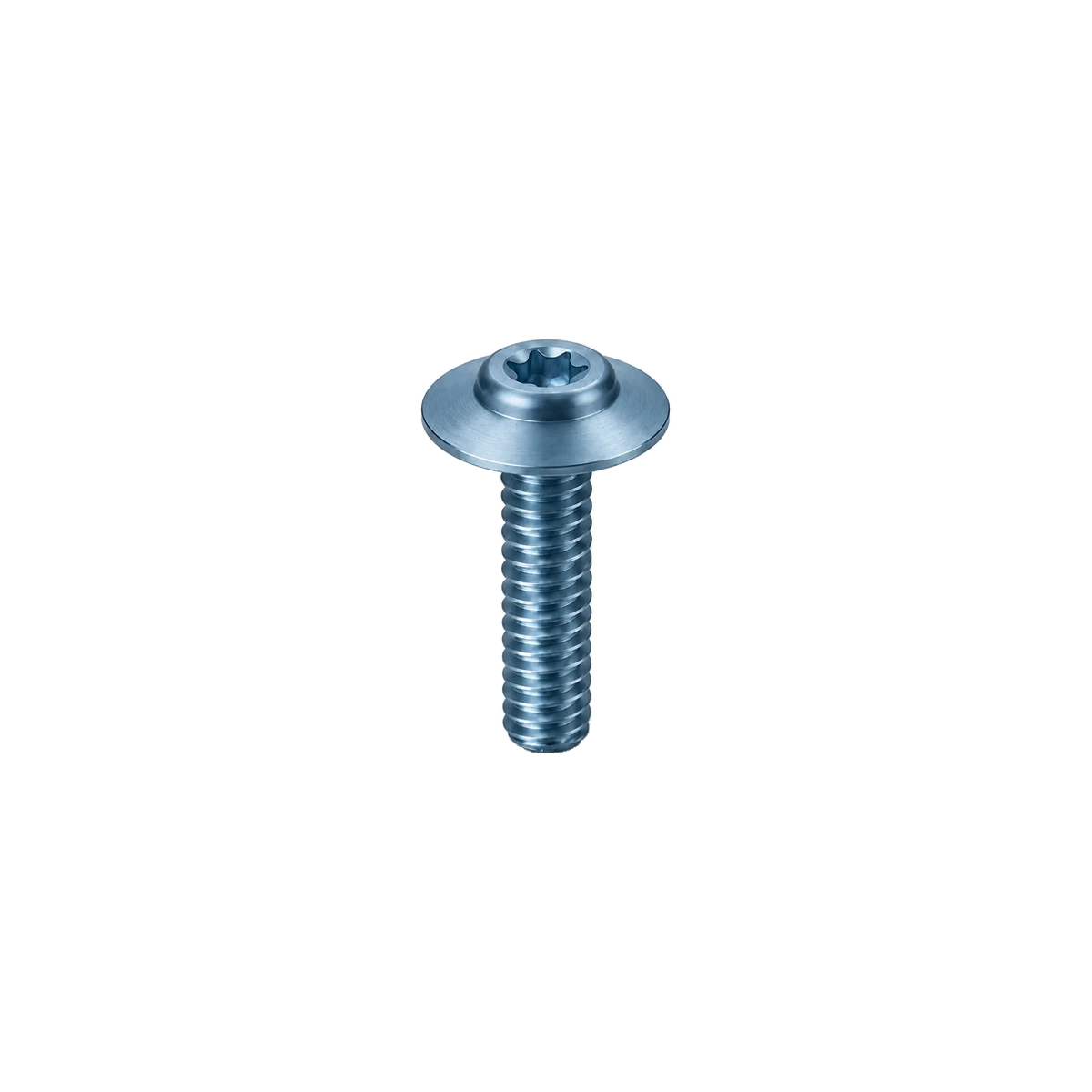 M6 Titanium Large Flange Button Head Bolt — Ice Blue
