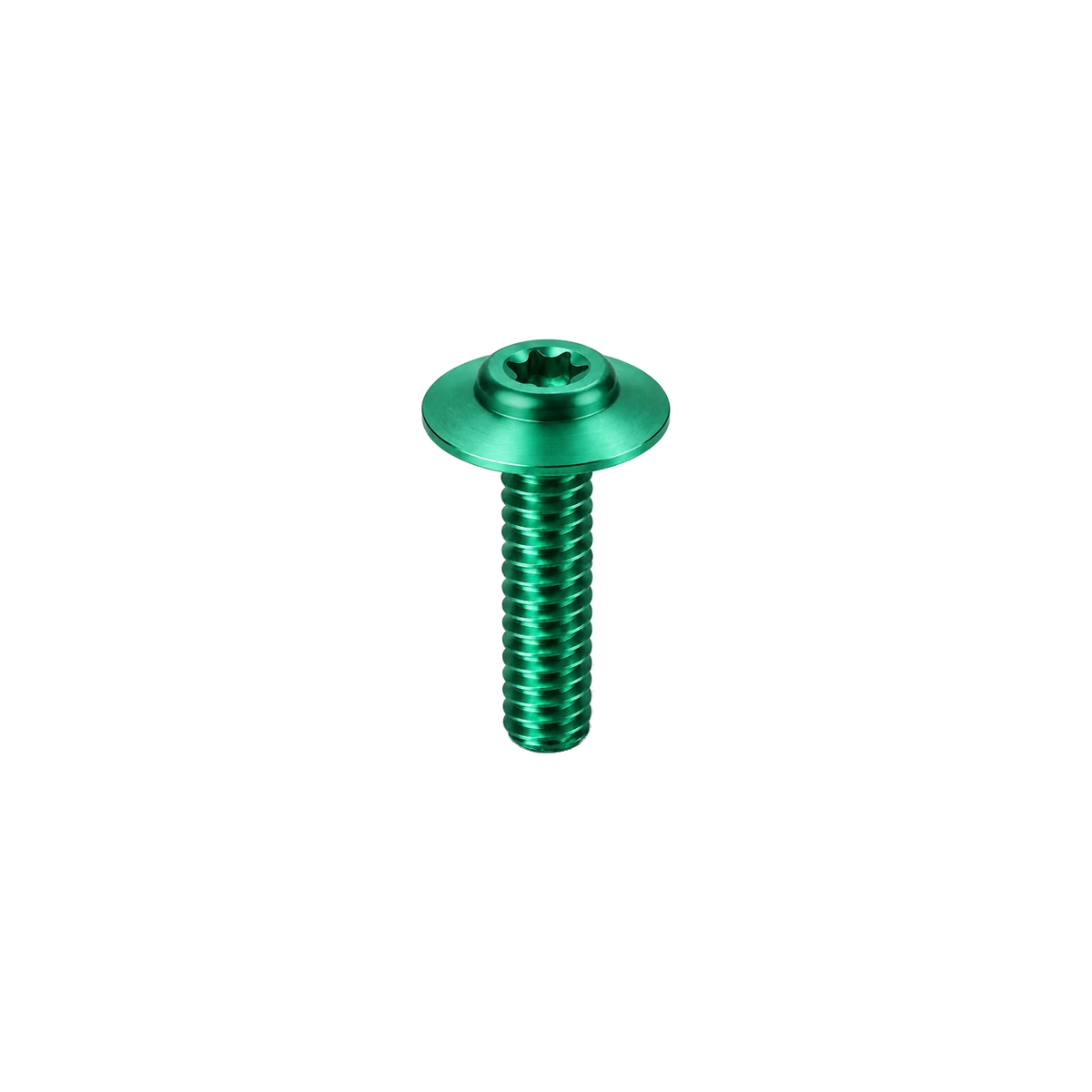 M6 Titanium Large Flange Button Head Bolt — Green
