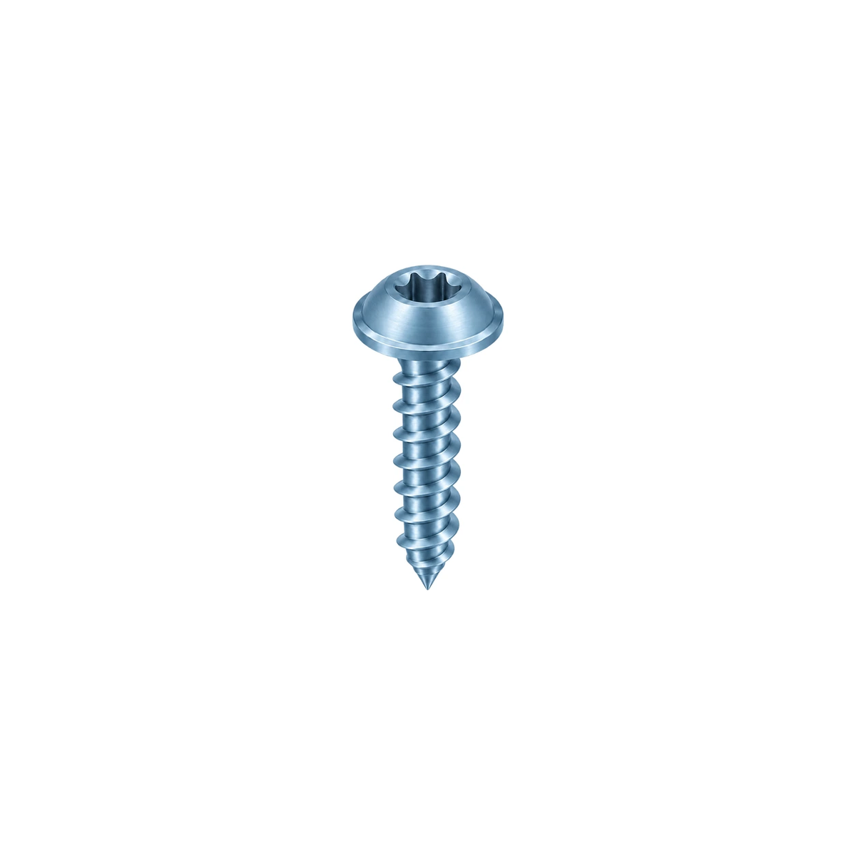 M6 Titanium Flanged Button Head Self-Tapping Screw — Ice Blue
