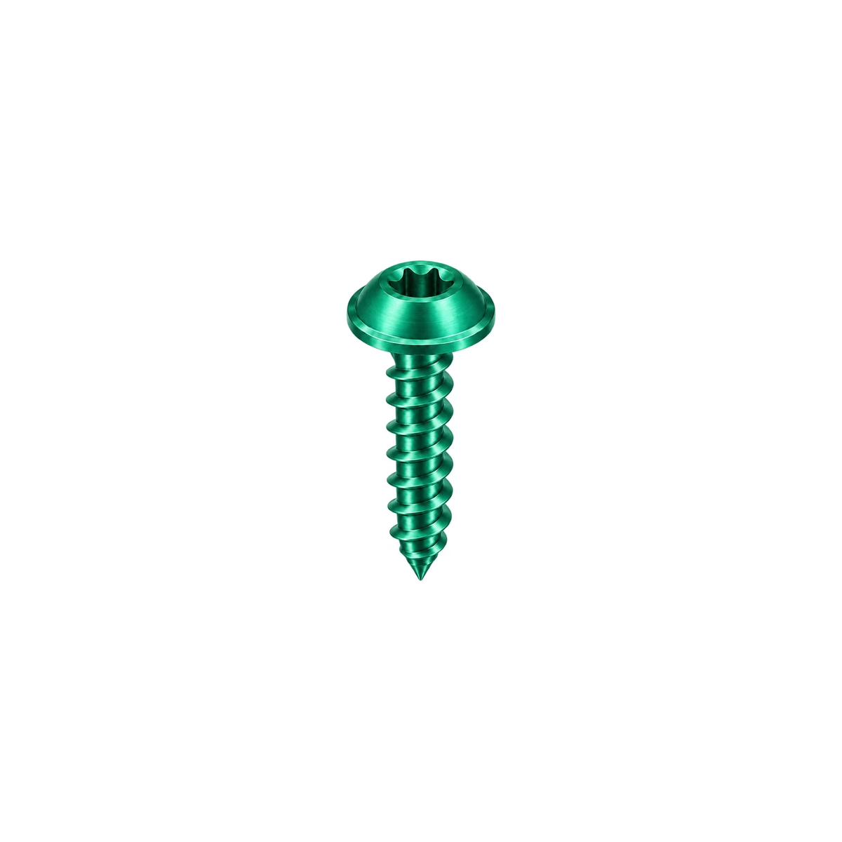 M6 Titanium Flanged Button Head Self-Tapping Screw — Green