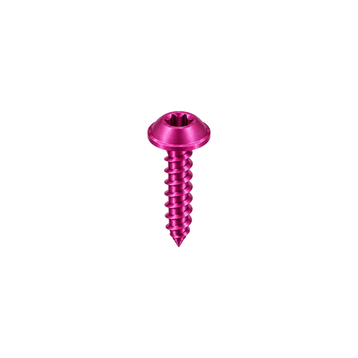 M6 Titanium Flanged Button Head Self-Tapping Screw — Magenta