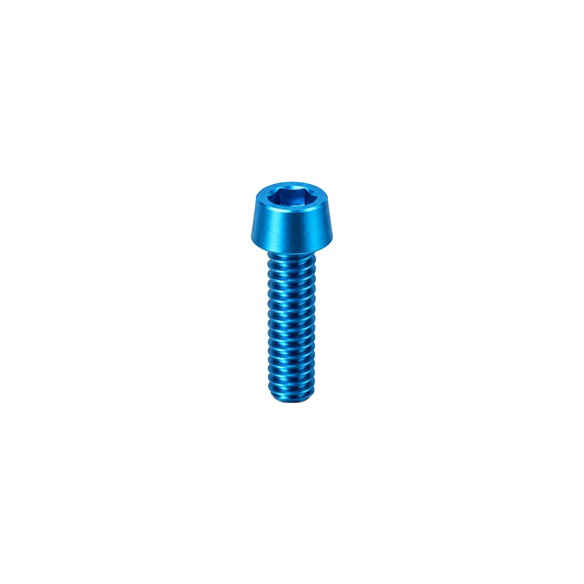 M6 Titanium Tapered Socket Cap Bolt — Aqua Blue