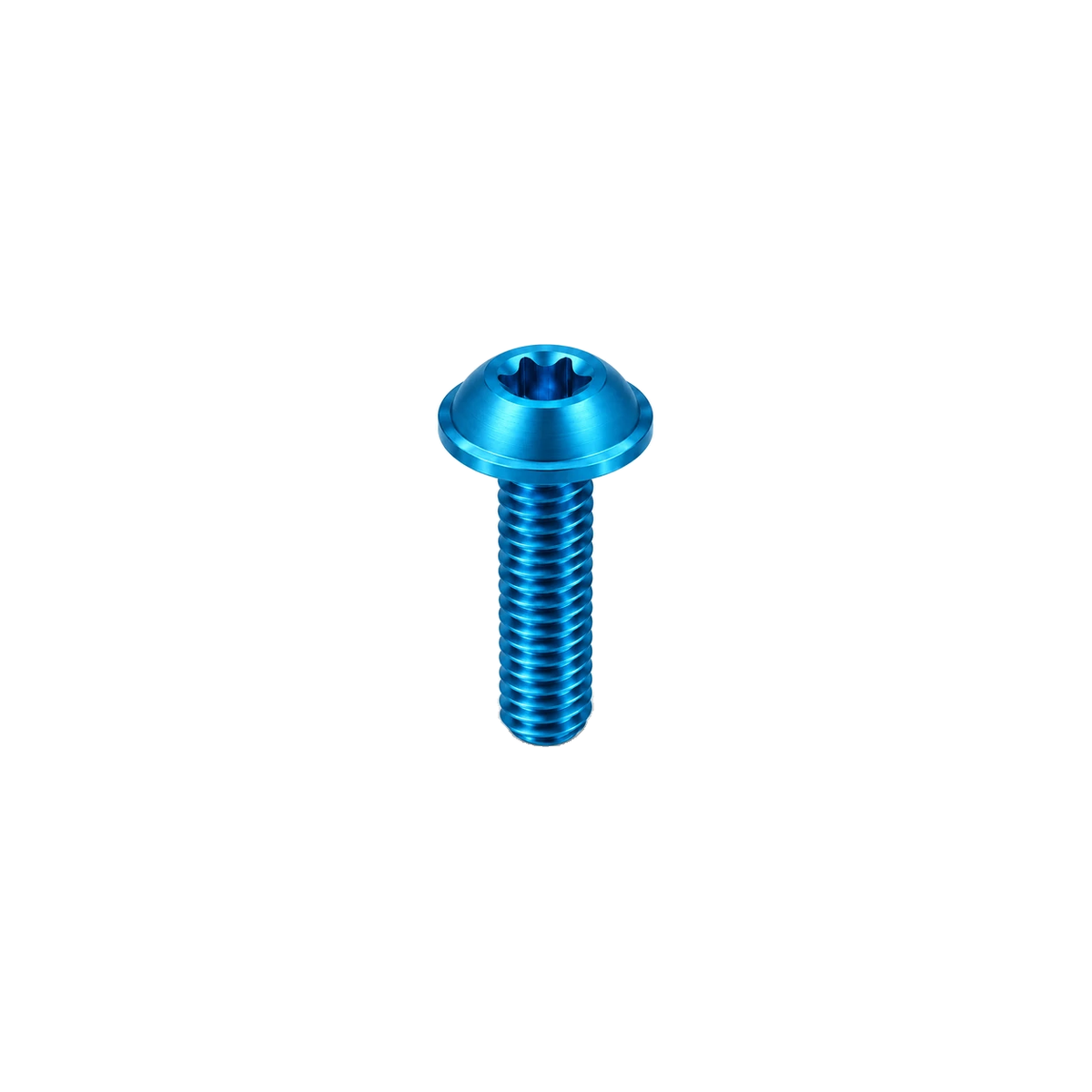 M6 Titanium Flanged Button Head Bolt — Aqua Blue