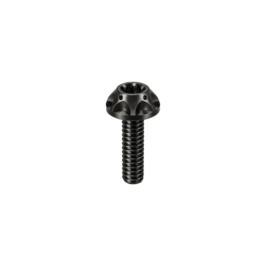 M8 Titanium Scalloped Flange Button Head Bolt — Raw Titanium