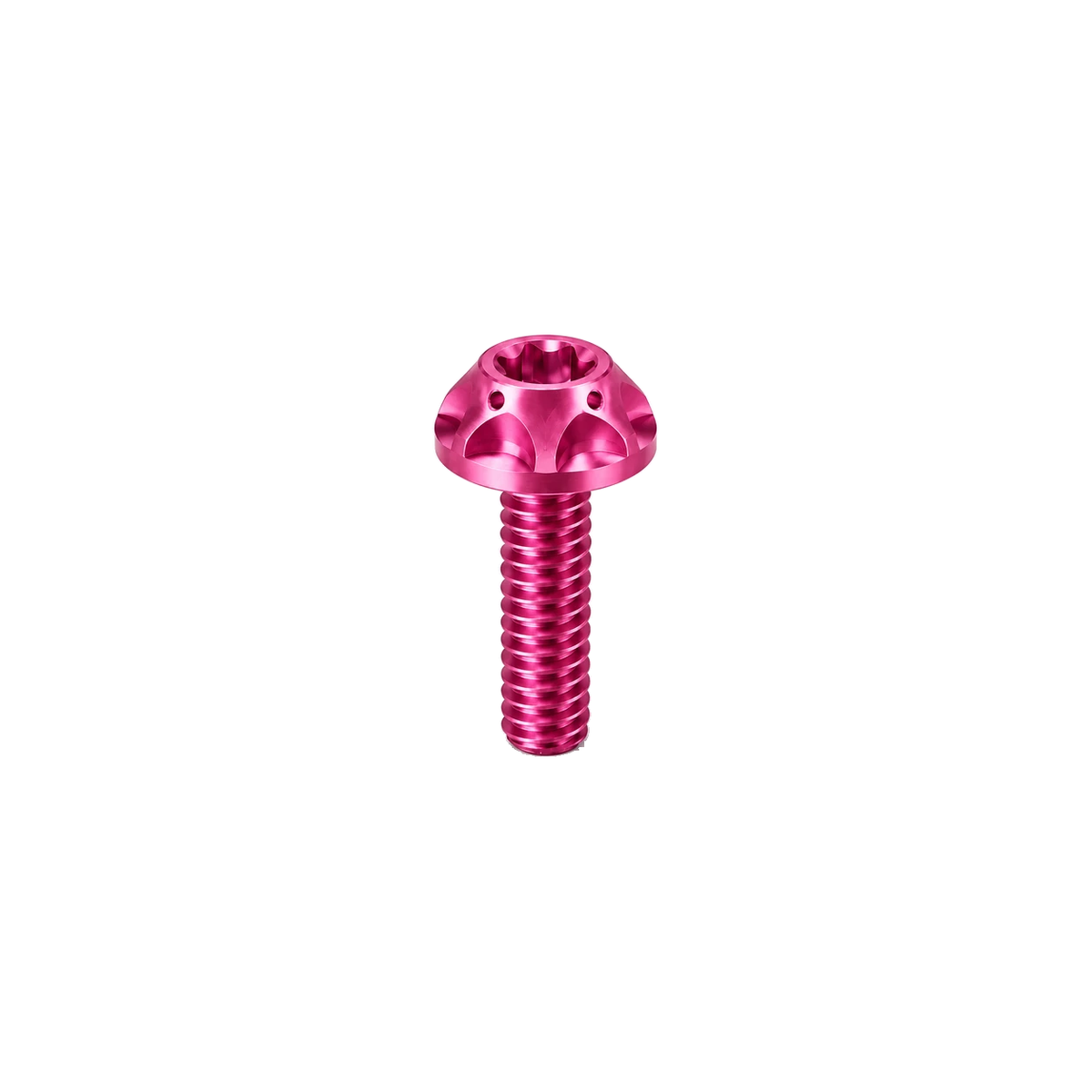 M8 Titanium Scalloped Flange Button Head Bolt — Champagne Pink