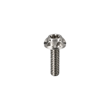 M8 Titanium Scalloped Flange Button Head Bolt — Raw Titanium