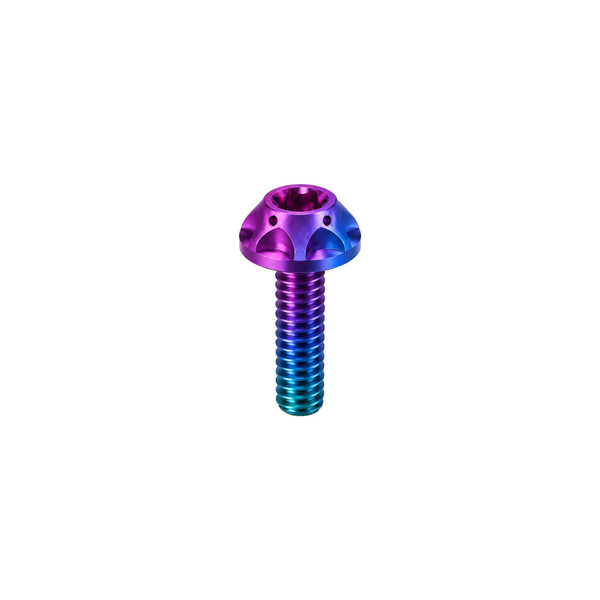 M8 Titanium Scalloped Flange Button Head Bolt — Candy Matte