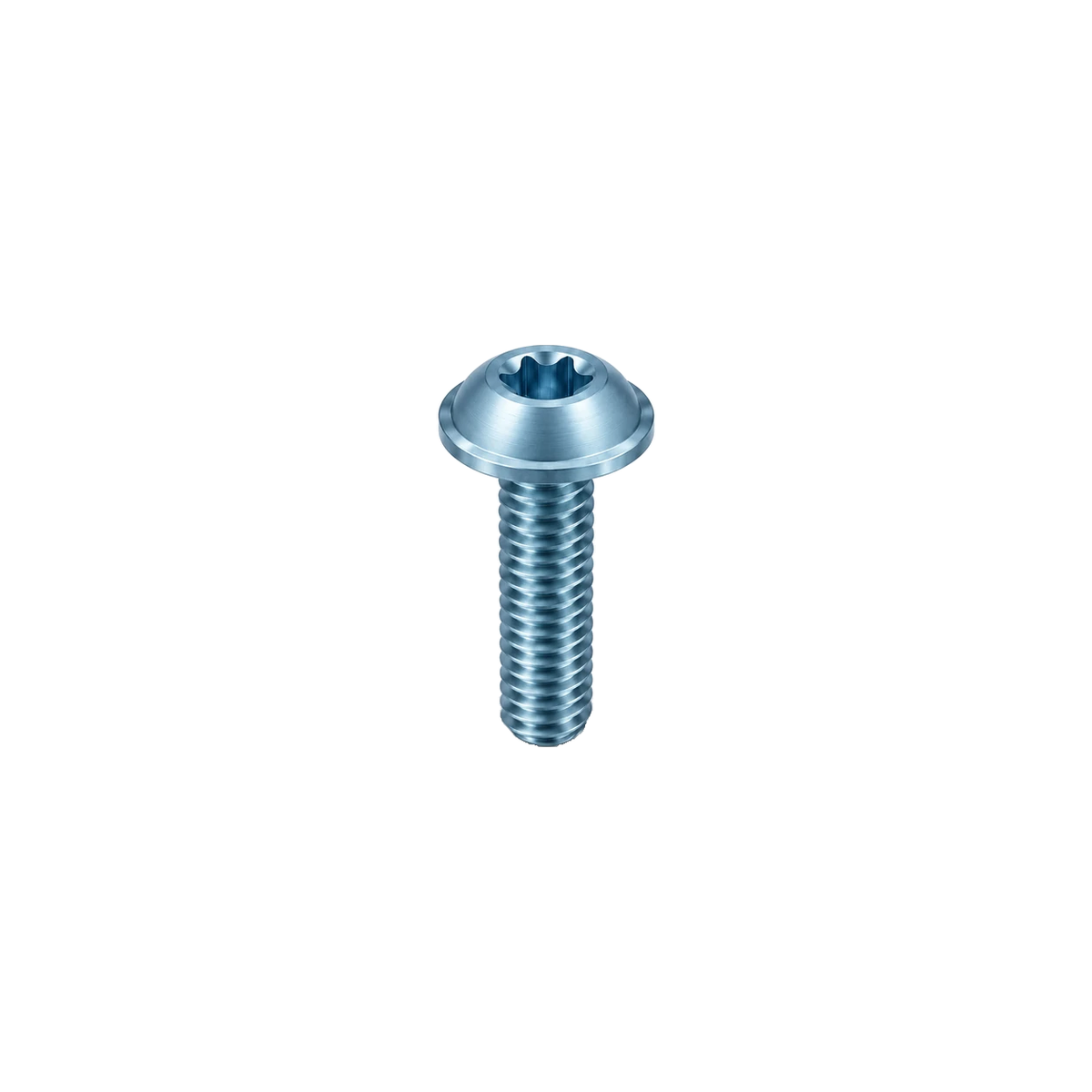 M10 Titanium Flanged Button Head Bolt – Pitch 1.25 — Ice Blue