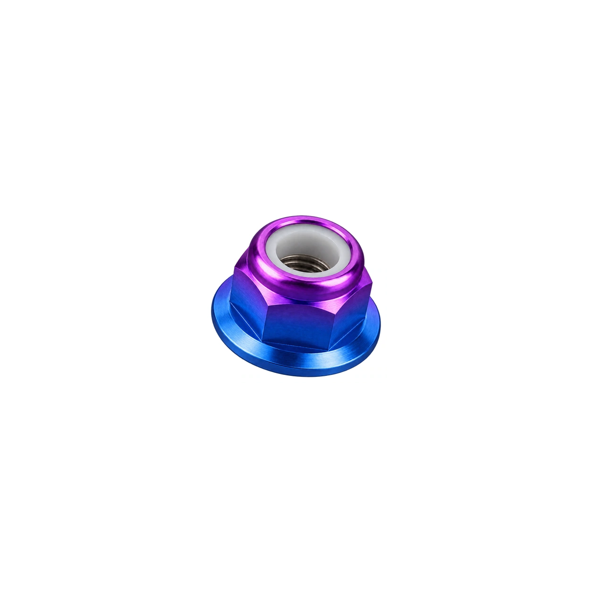 M5 Titanium Flanged Nylon Lock Nut — Blue Purple