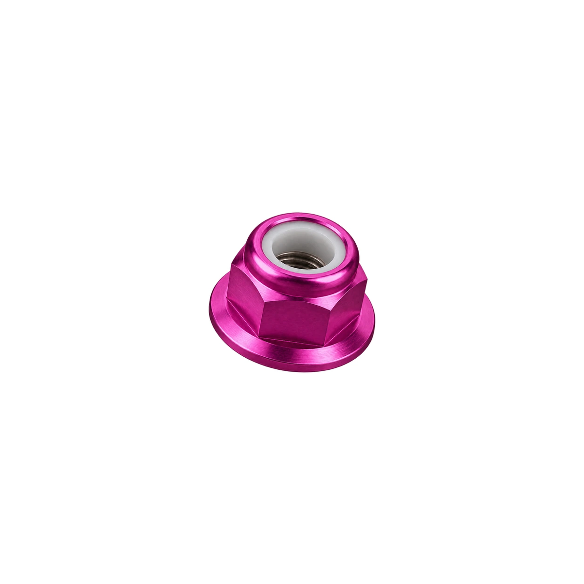 M6 Titanium Flanged Nylon Lock Nut — Magenta