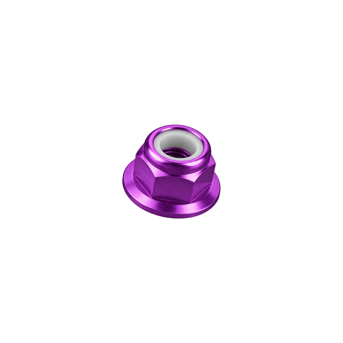 M6 Titanium Flanged Nylon Lock Nut — Purple