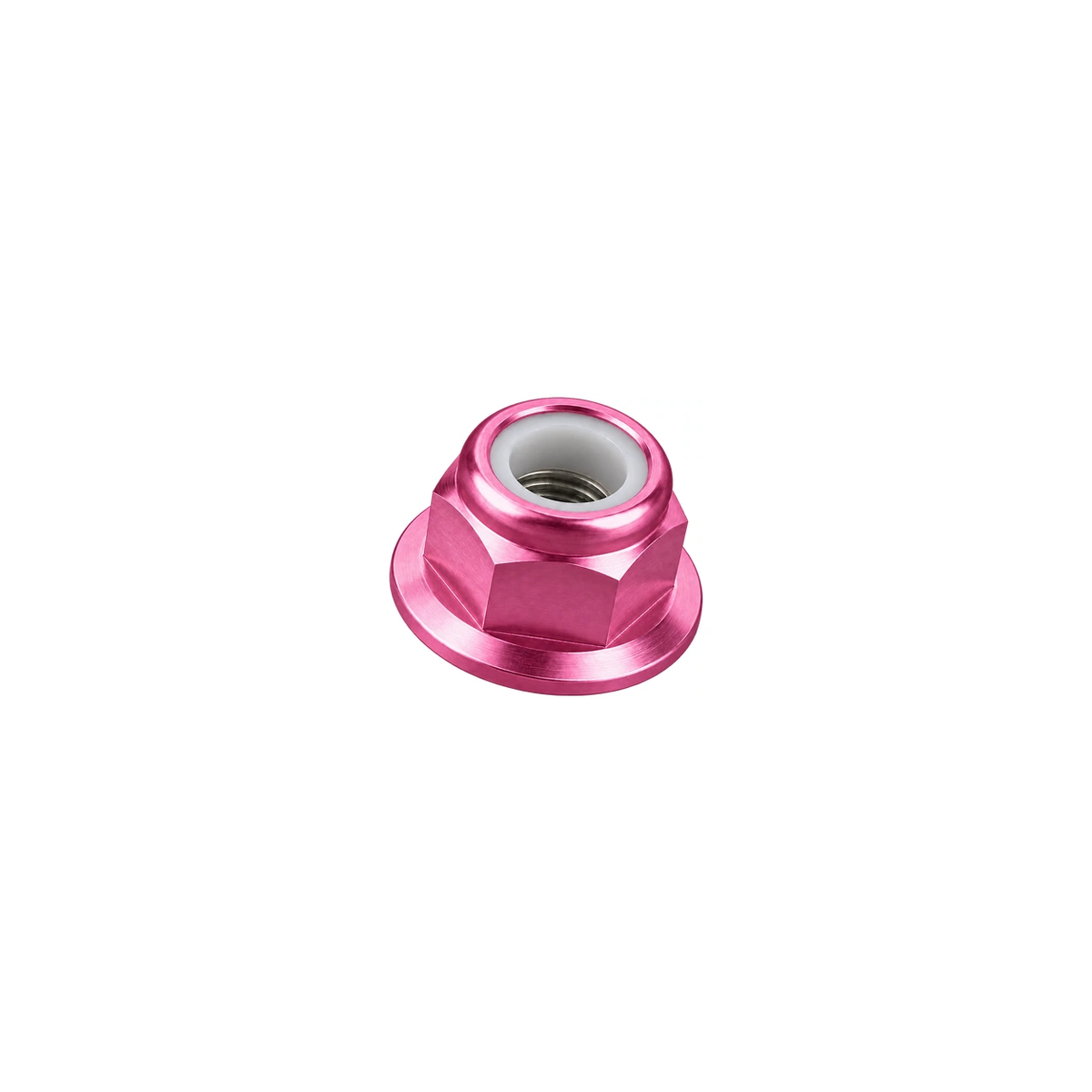 M8 Titanium Flanged Nylon Lock Nut — Champagne Pink