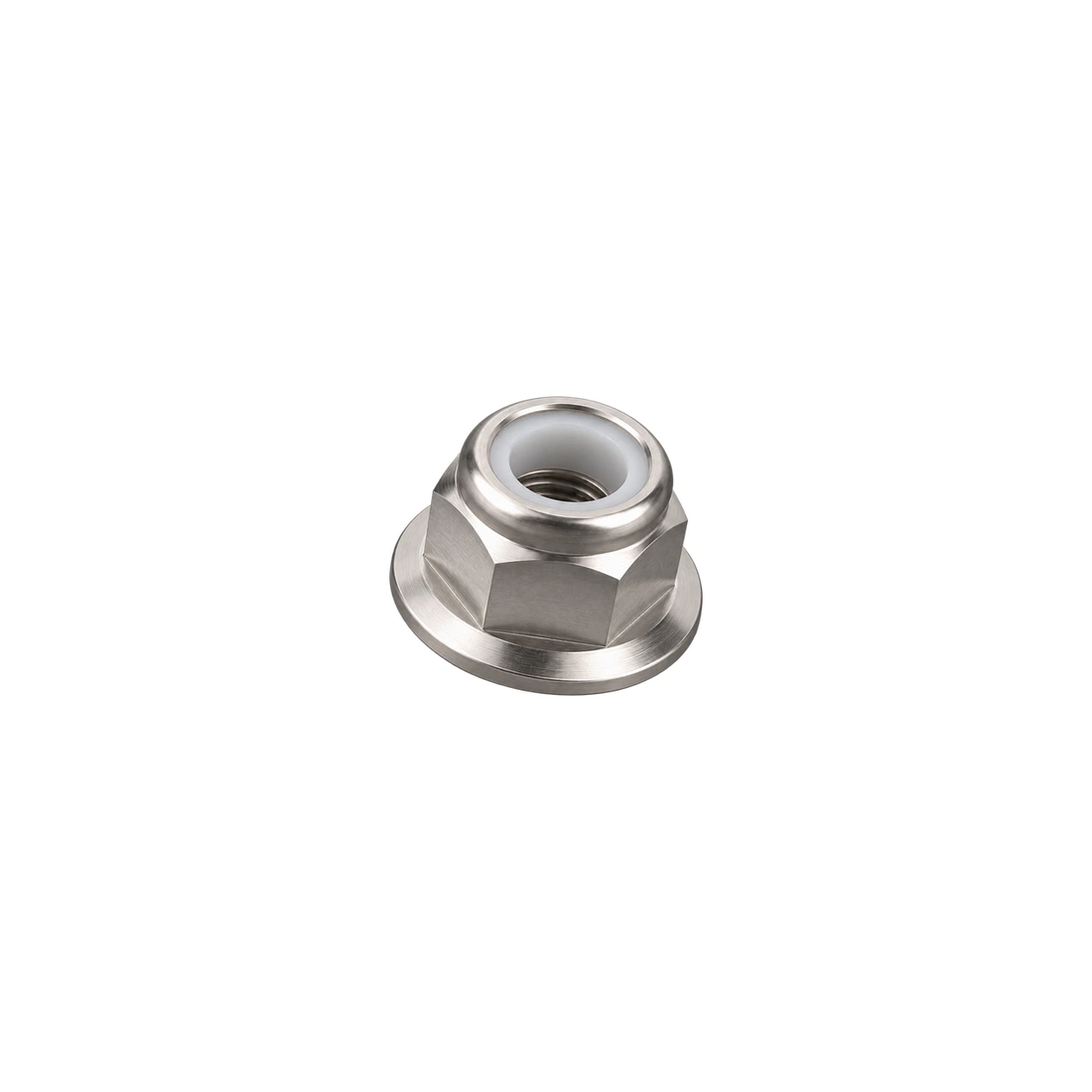 M12 x 1.25 Titanium Flanged Nylon Lock Nut — Raw Titanium