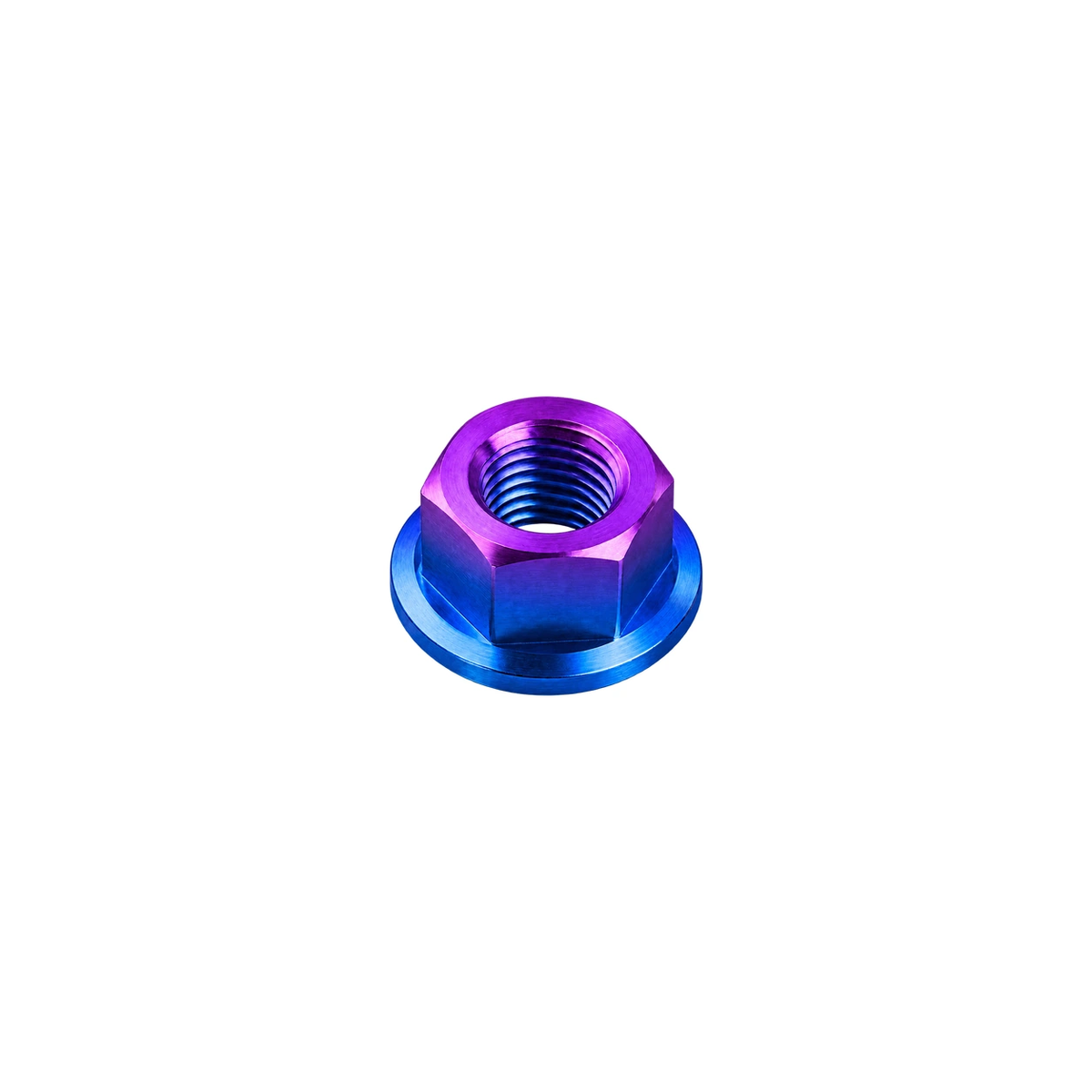 M8 Titanium Hex Flange Nut — Blue Purple