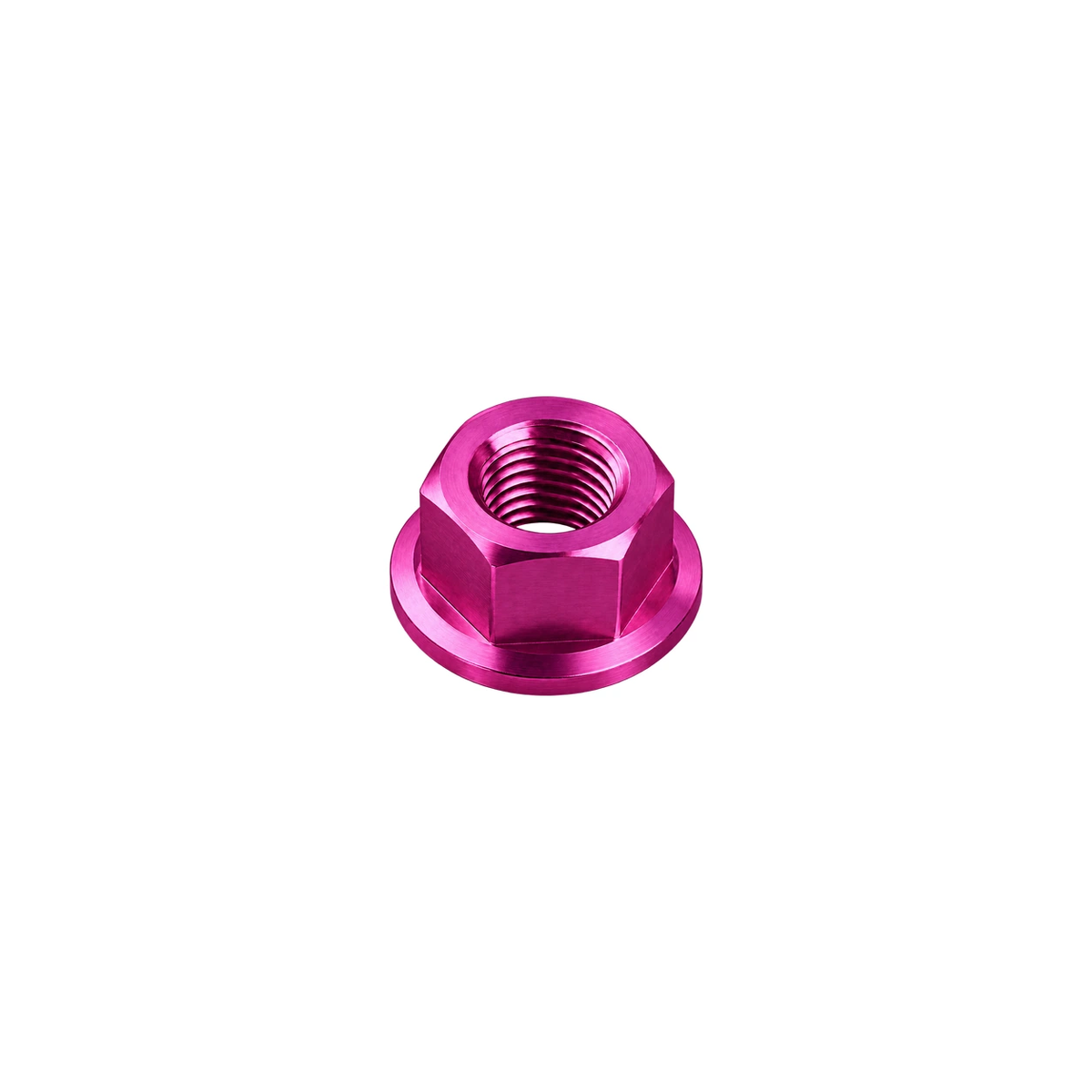 M8 Titanium Hex Flange Nut — Magenta