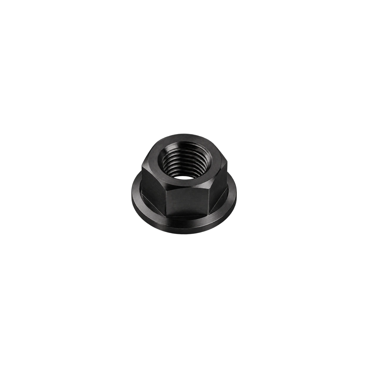 M10 x 1.5 Titanium Hex Flange Nut — Black