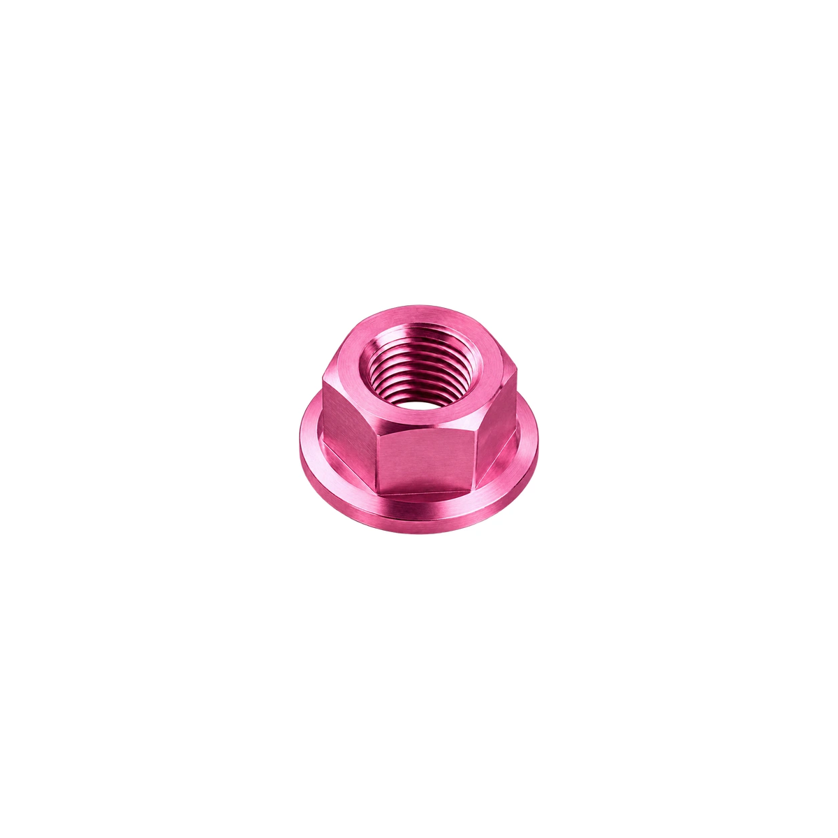 M10 x 1.5 Titanium Hex Flange Nut — Champagne Pink