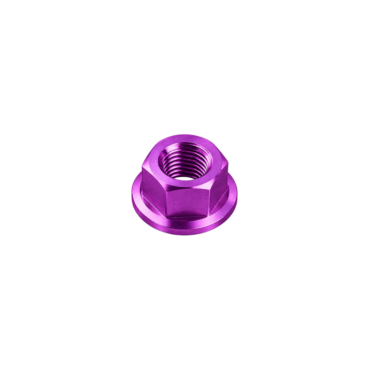 M10 x 1.5 Titanium Hex Flange Nut — Purple