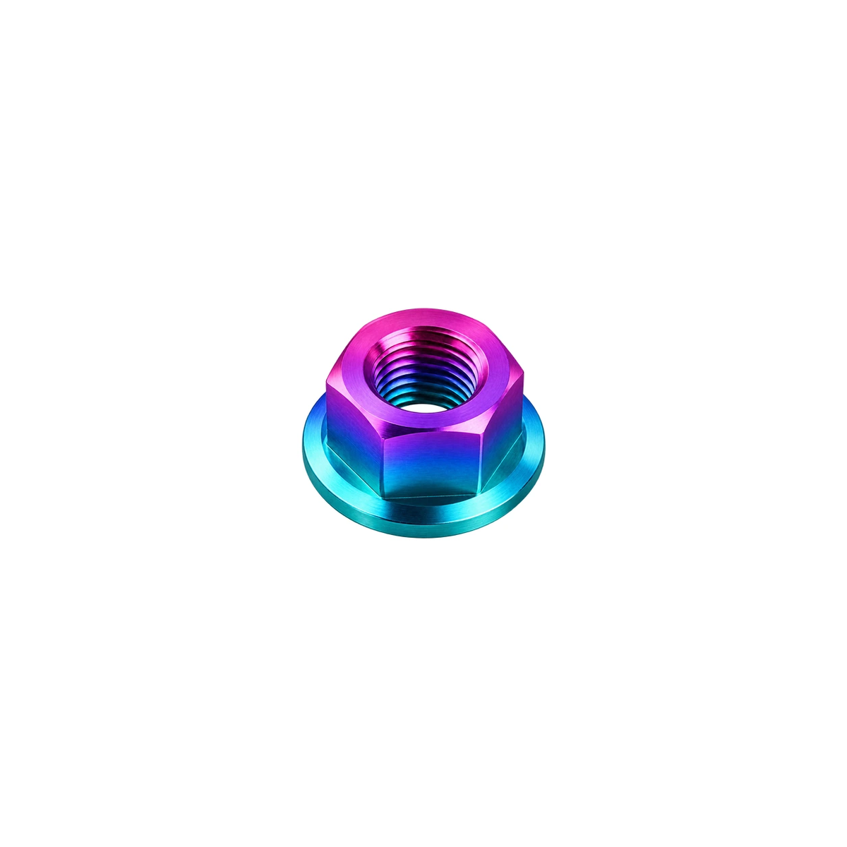 M10 x 1.5 Titanium Hex Flange Nut — Candy Gloss