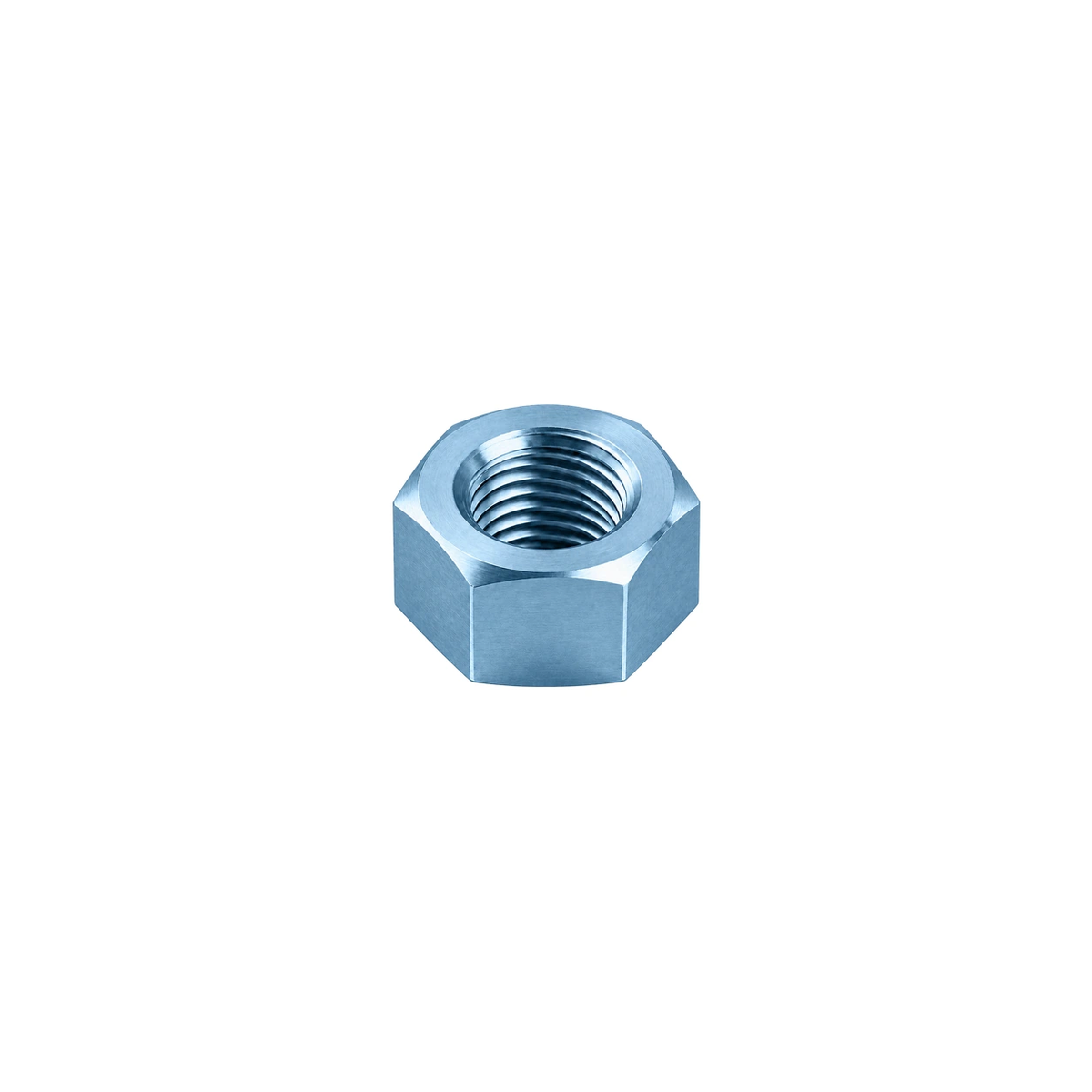 M2 Titanium Hex Nut — Ice Blue