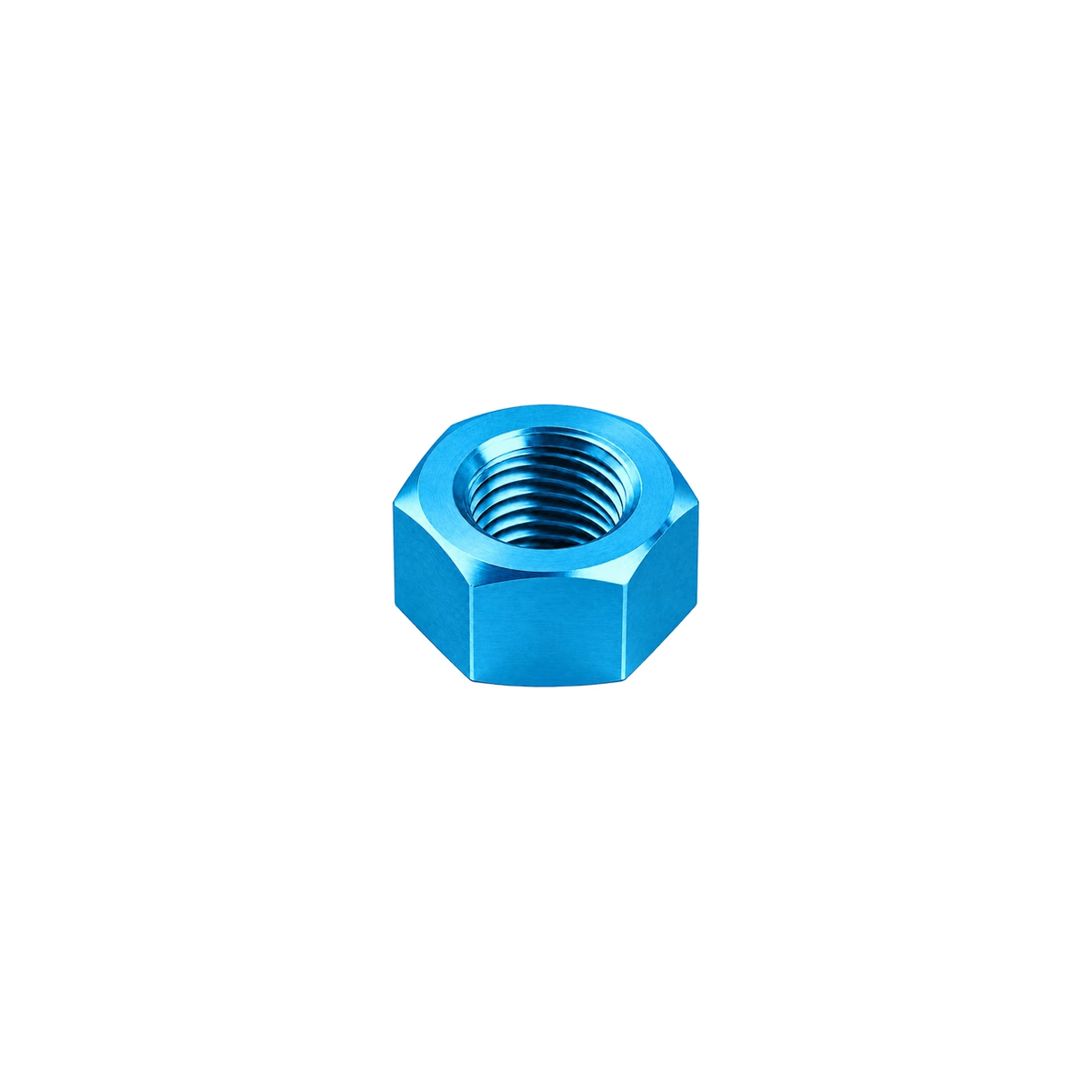 M5 Titanium Hex Nut — Aqua Blue