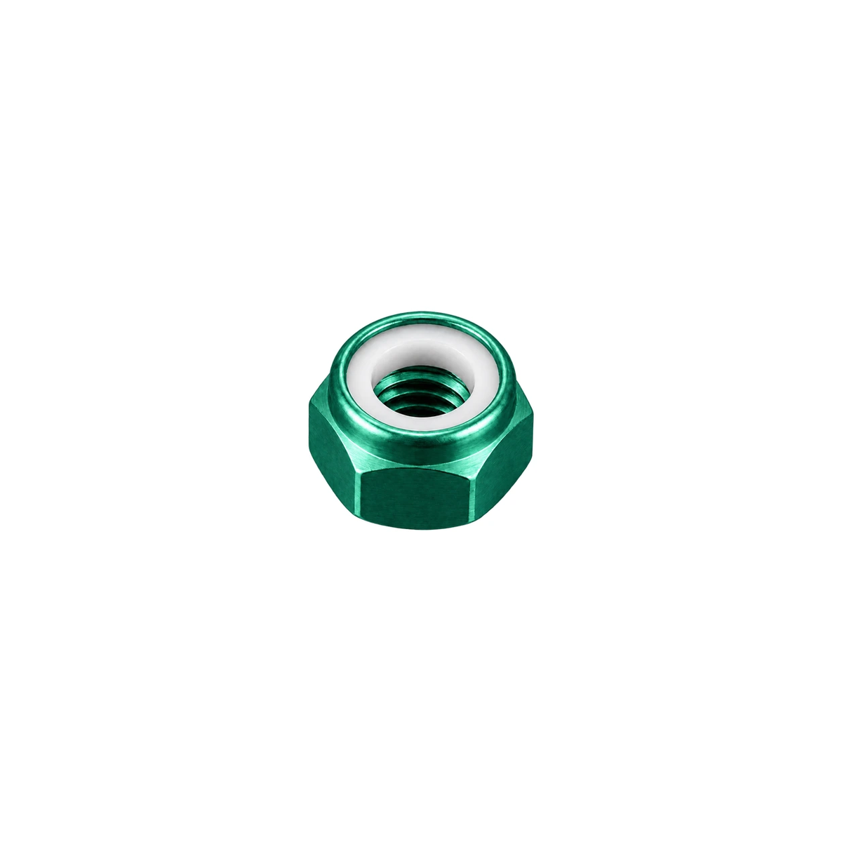 M10 x 1.25 Titanium Nylon Lock Nut — Green