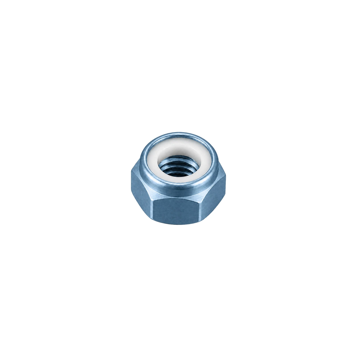 M12 x 1.25 Titanium Nylon Lock Nut — Ice Blue
