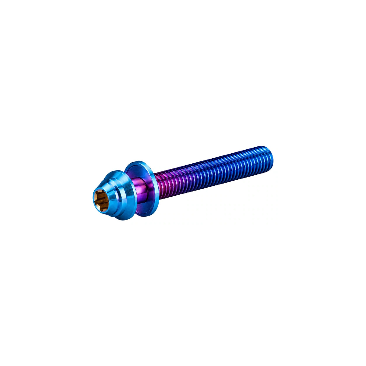 Titanium Flat Mount Caliper Bolt Hardware — Burnt Blue