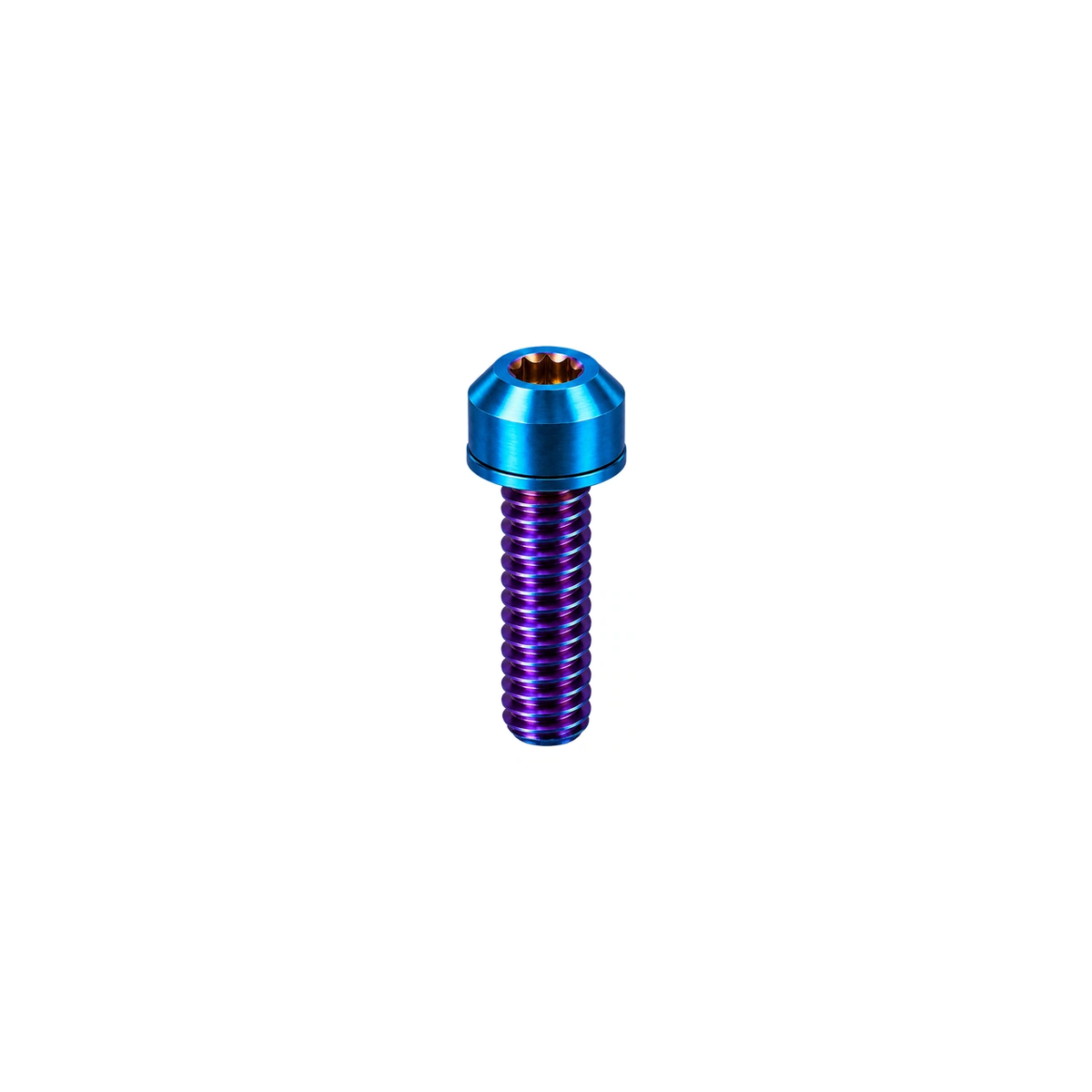 Titanium MTB Caliper Bolt Set — Burnt Blue