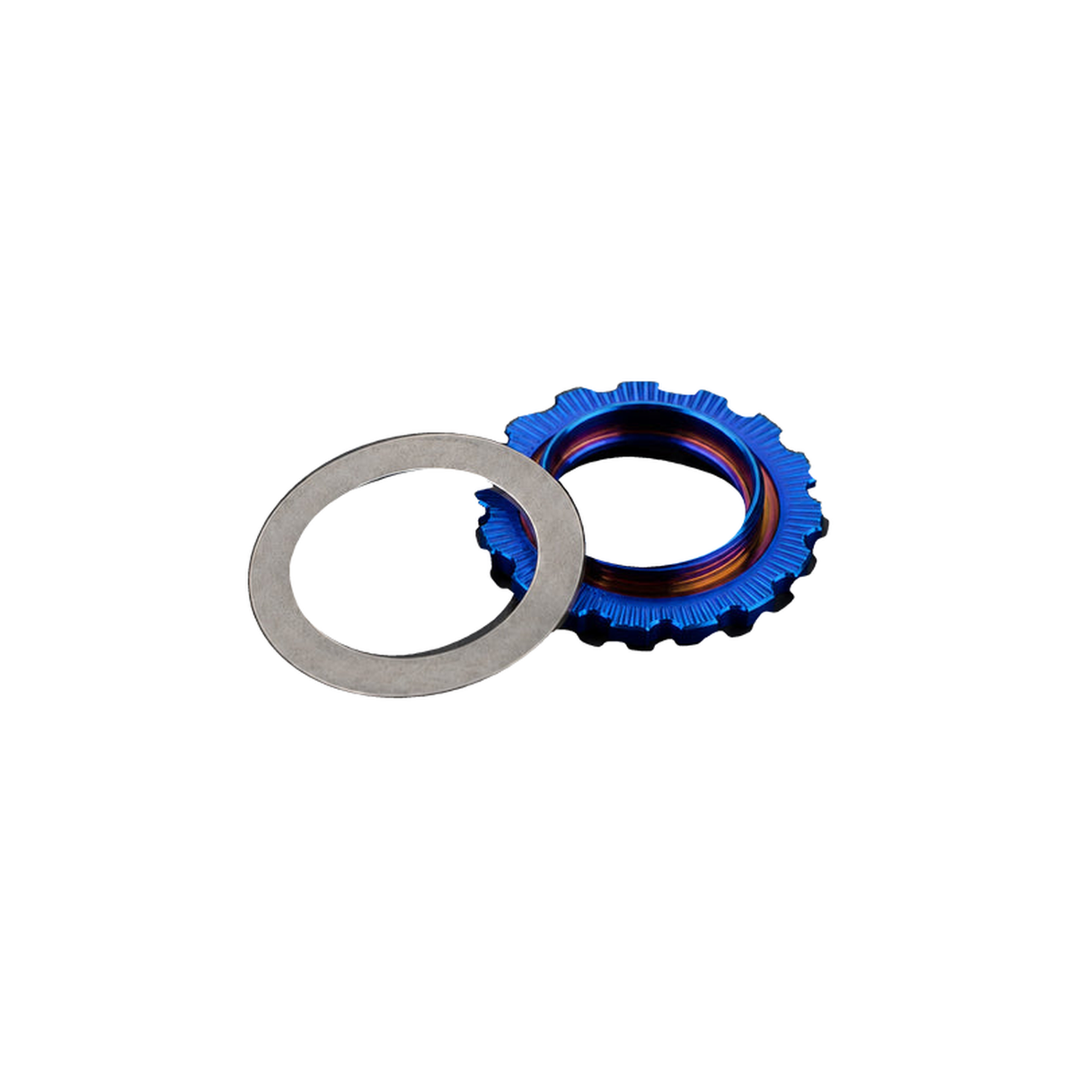 Titanium Centerlock Rotor Lockring (Internal Spline) — Burnt Blue