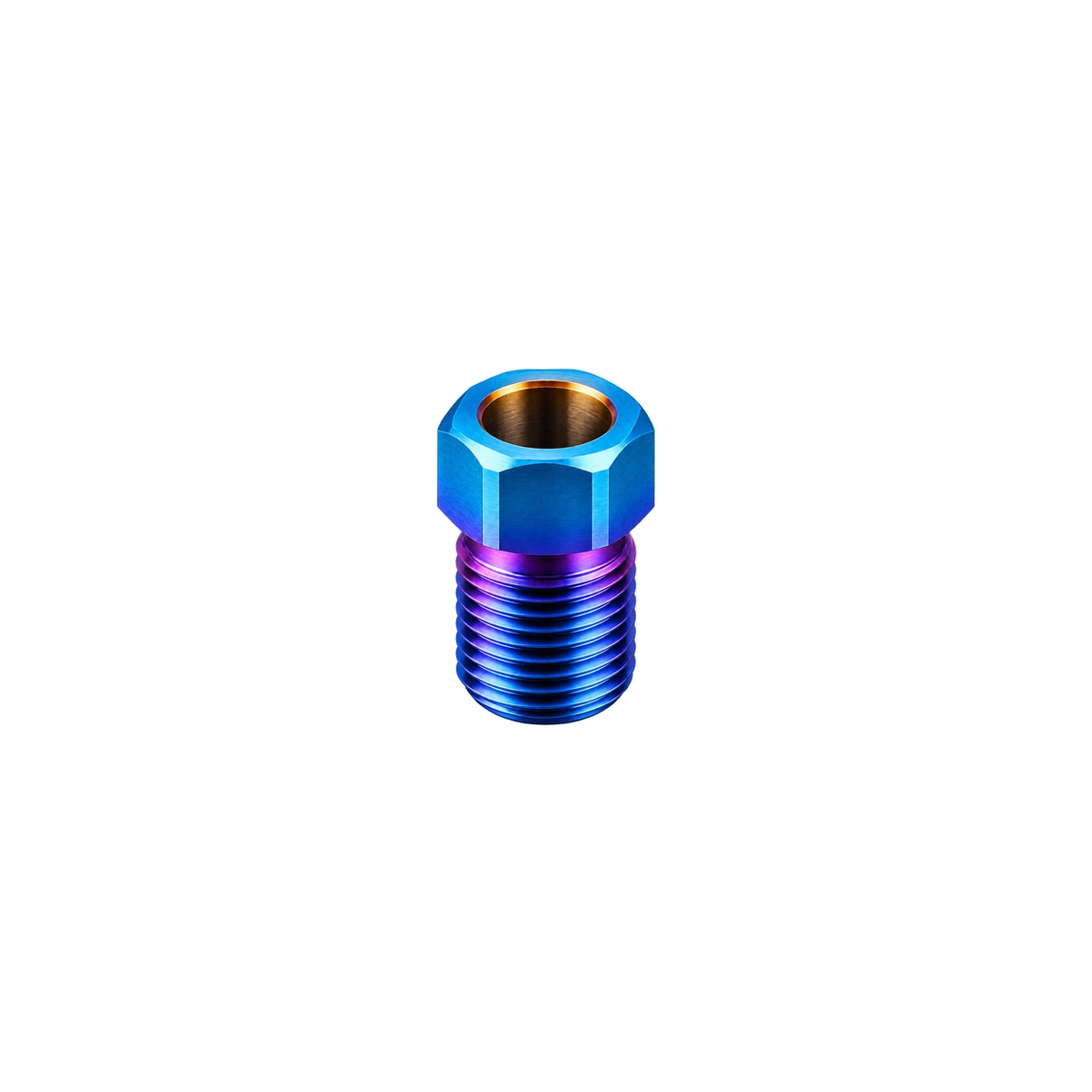 Titanium Brake Hose Bolt M8 Fine for SRAM Road — Burnt Blue
