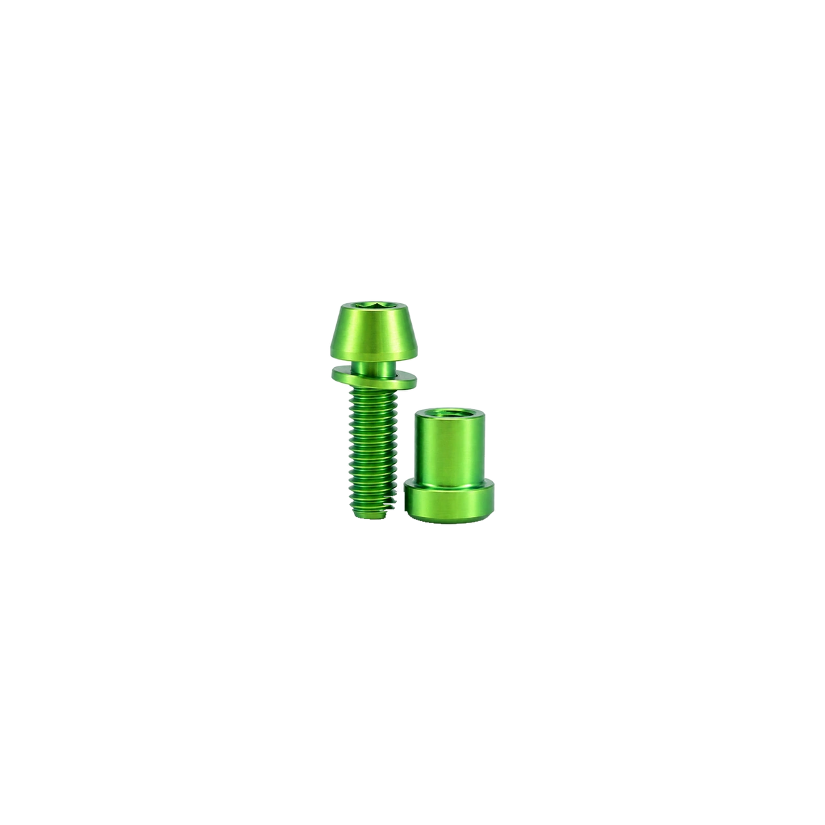 M5 Titanium Stem Clamp Bolt Set — Green