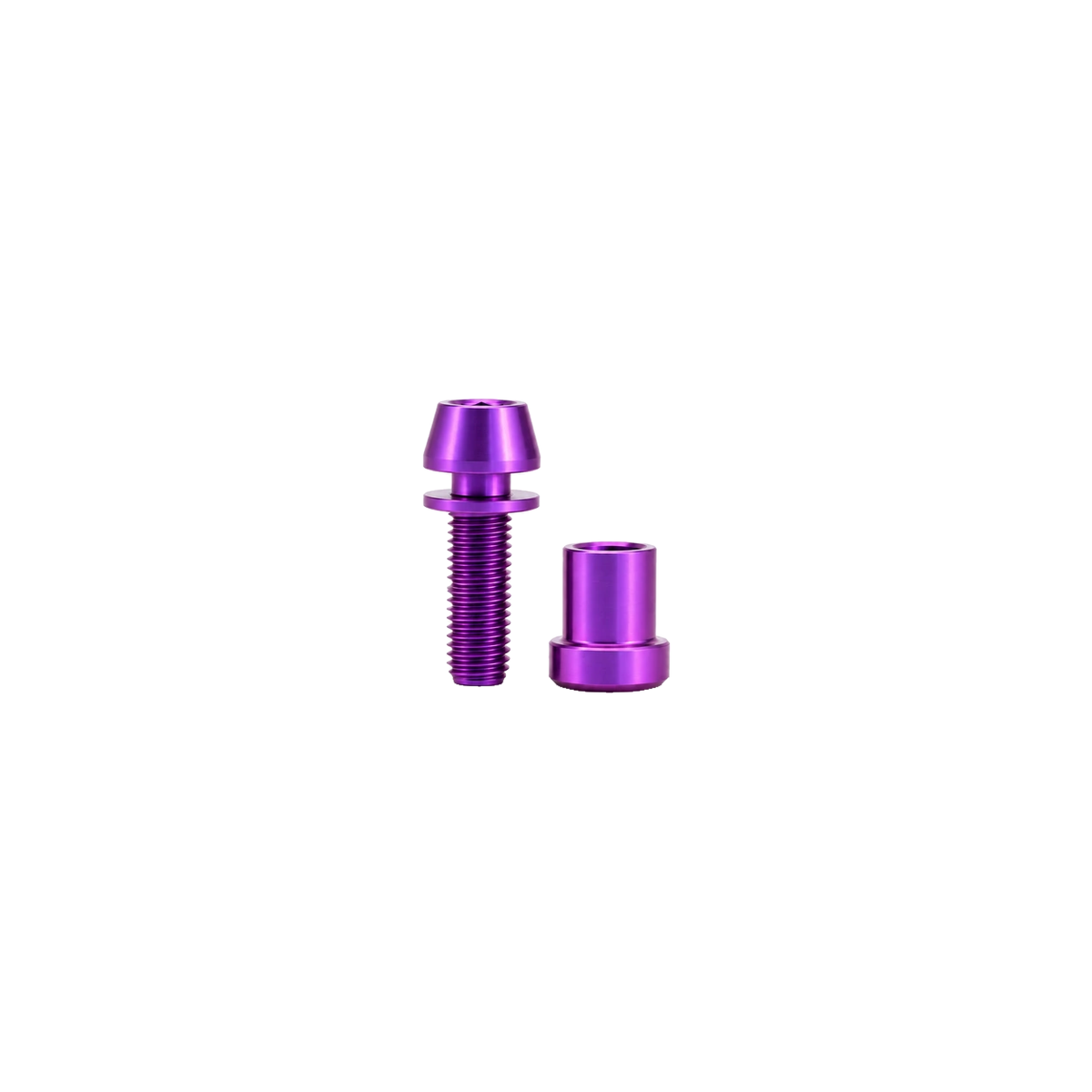 M5 Titanium Stem Clamp Bolt Set — Purple