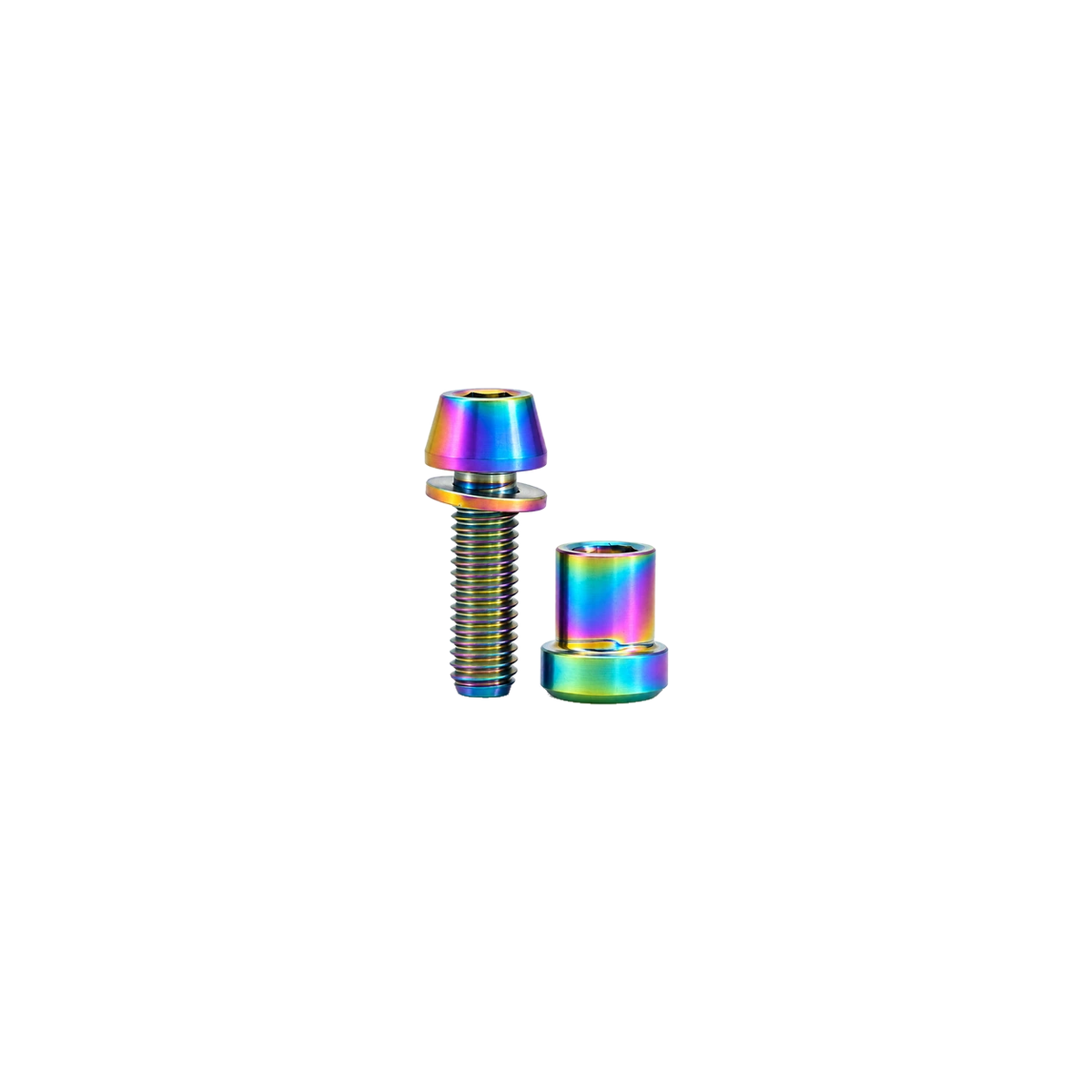 M5 Titanium Stem Clamp Bolt Set — Rainbow