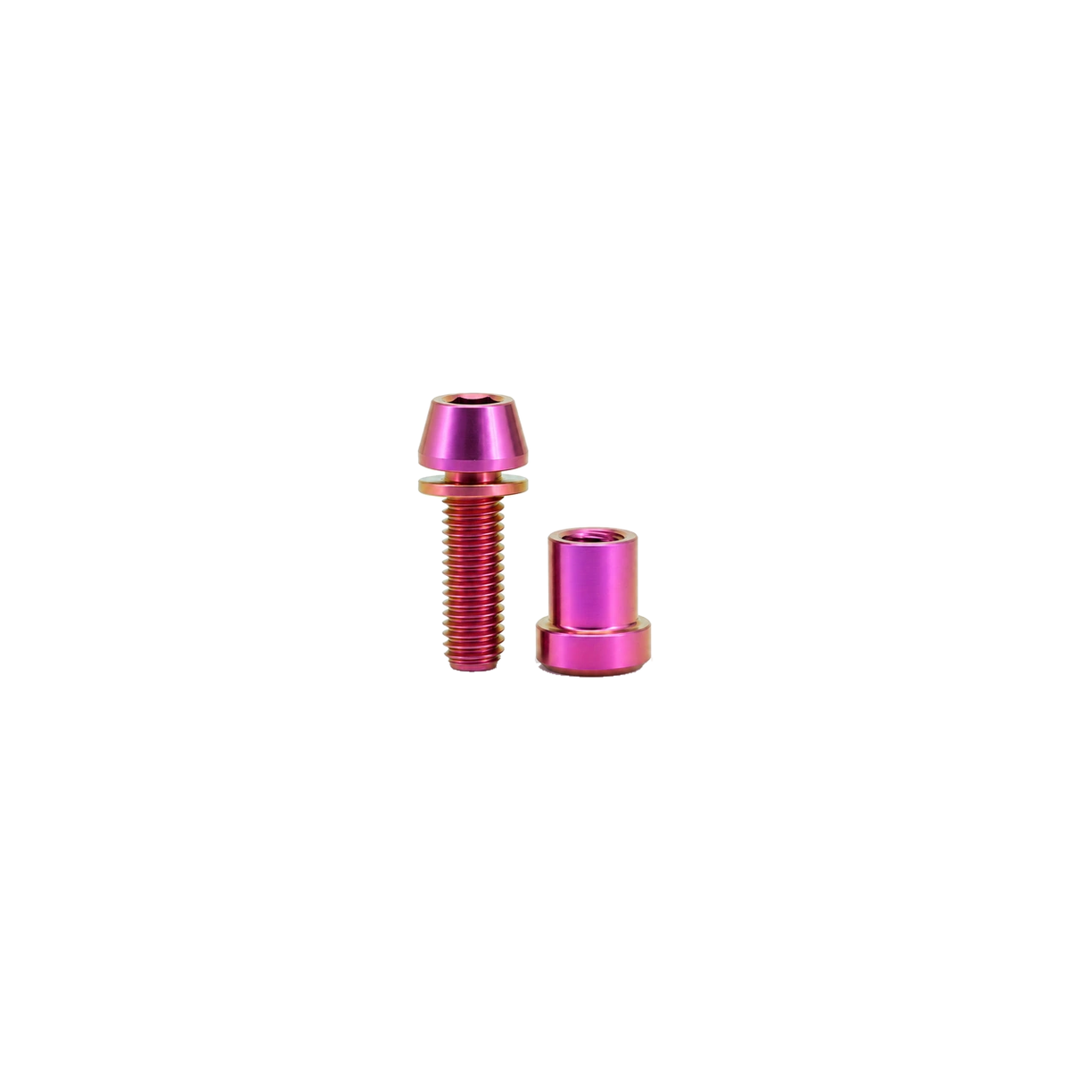 M5 Titanium Stem Clamp Bolt Set — Magenta