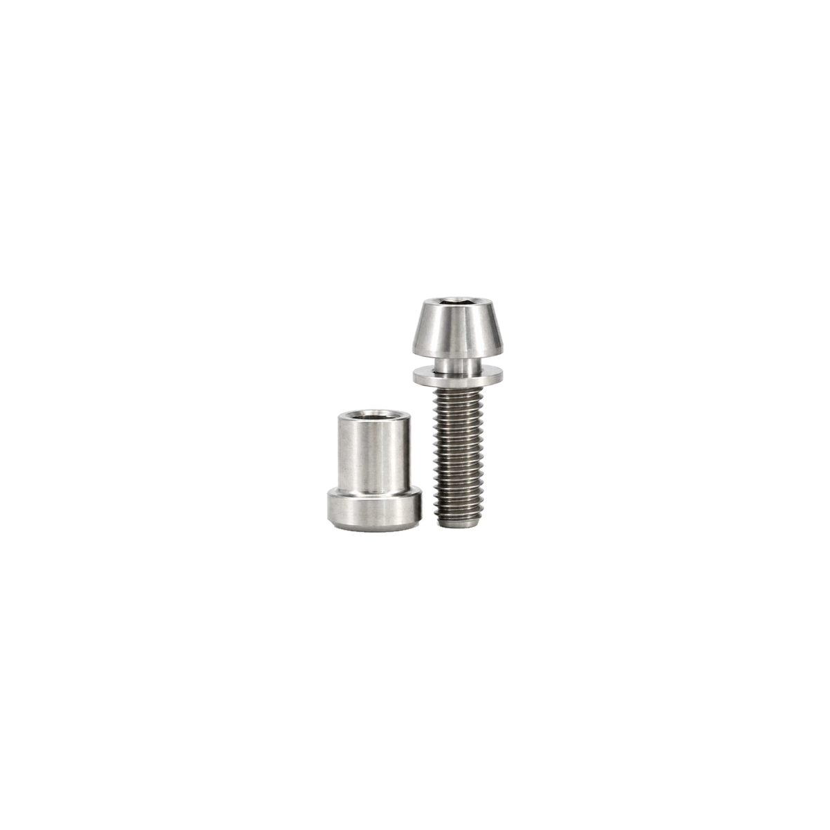 M5 Titanium Stem Clamp Bolt Set — Raw Titanium