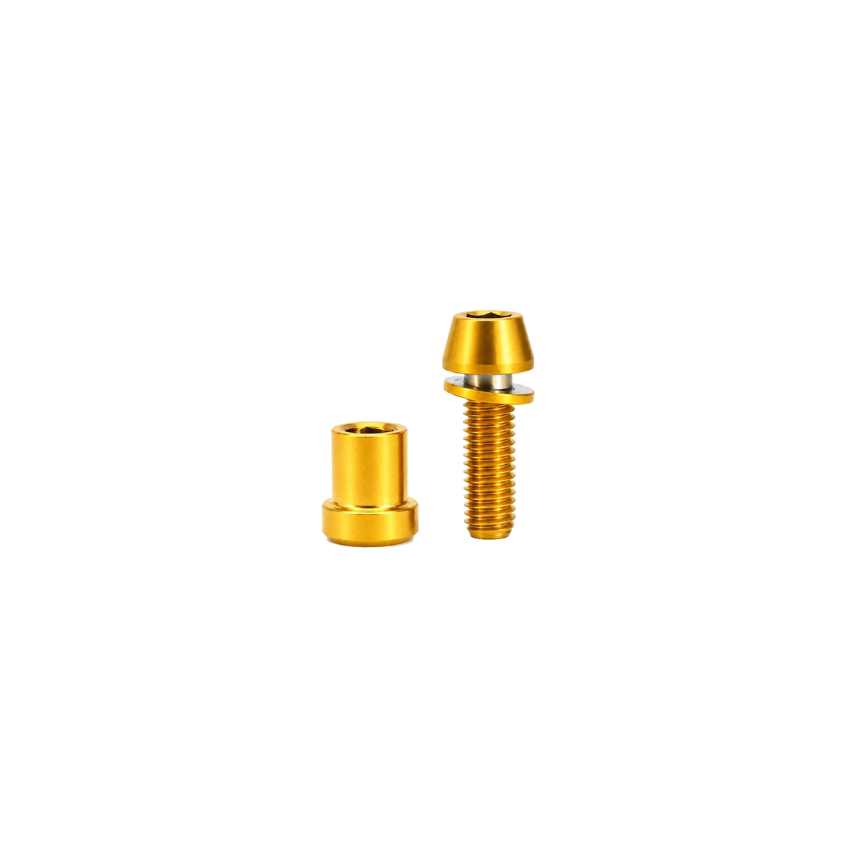 M5 Titanium Stem Clamp Bolt Set — Gold