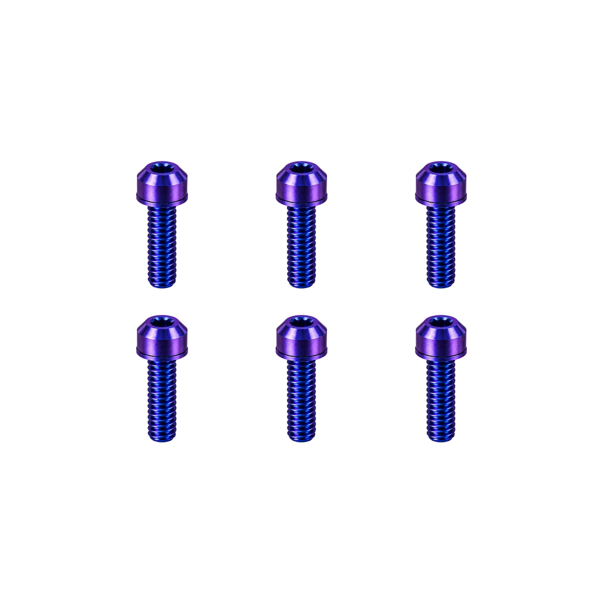 M5 Titanium Stem Bolt Kit (6pcs, 18mm) — Blue Purple