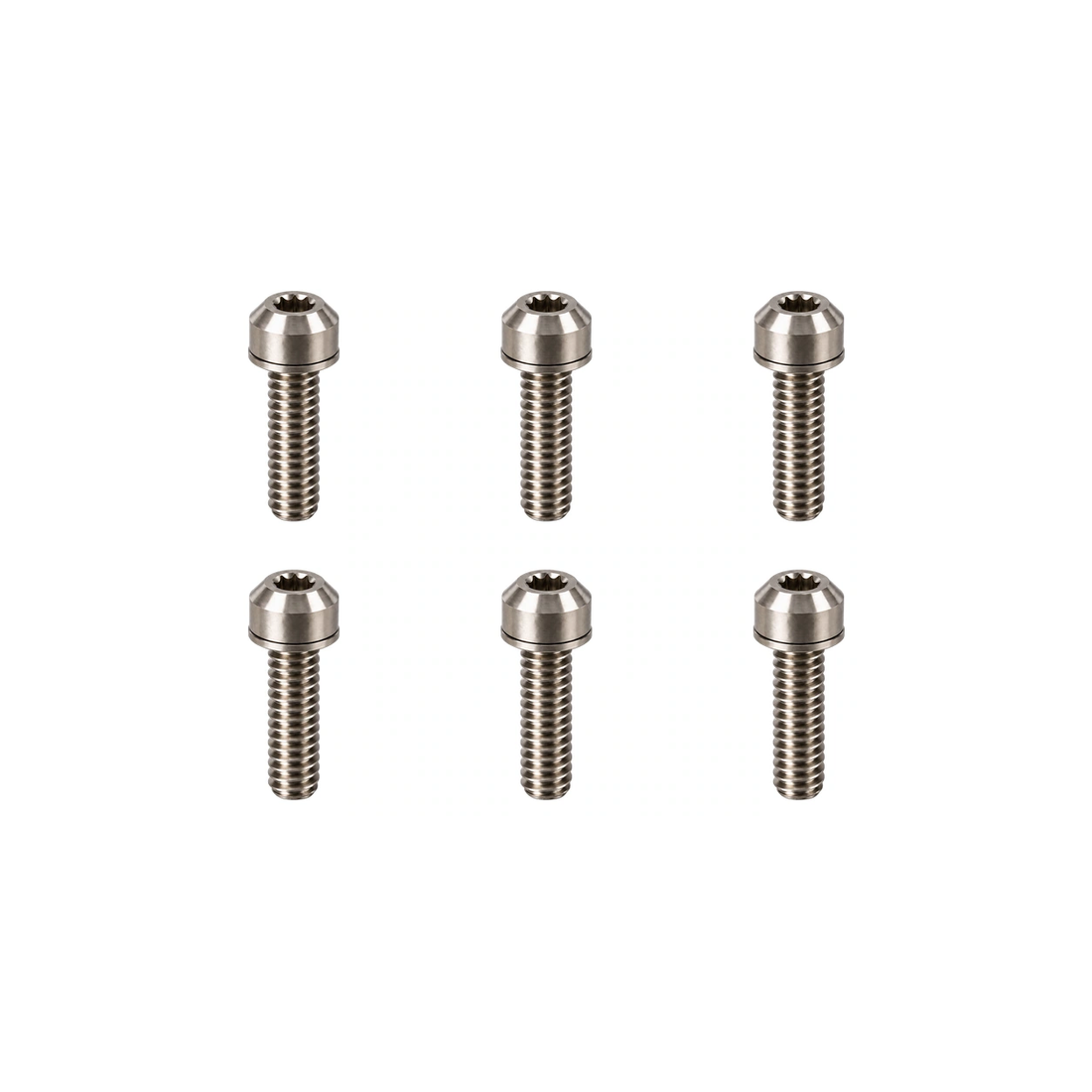 M5 Titanium Stem Bolt Kit (6pcs, 18mm) — Raw Titanium
