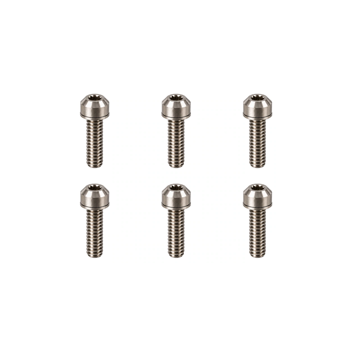 M5 Titanium Stem Bolt Kit (6pcs, 18mm) — Raw Titanium