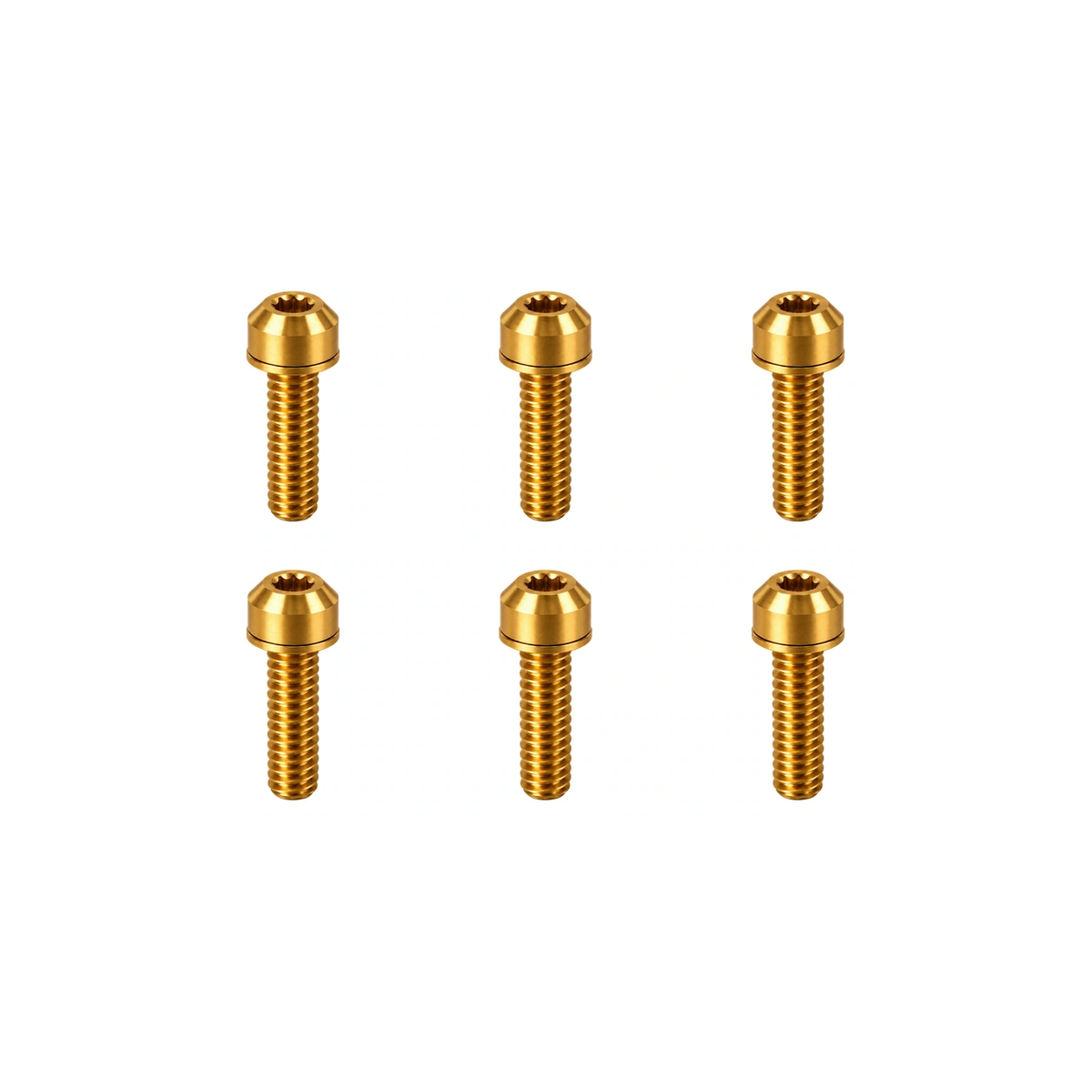 M5 Titanium Stem Bolt Kit (6pcs, 18mm) — Gold