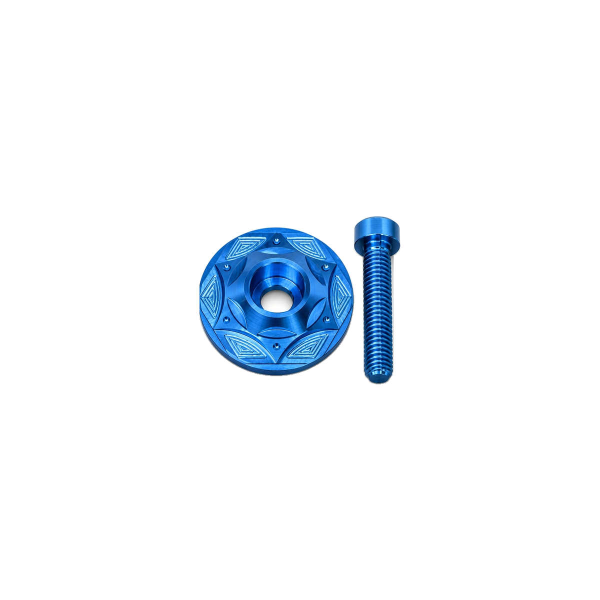Titanium Stem Top Cap Bolt (32mm) — Aqua Blue