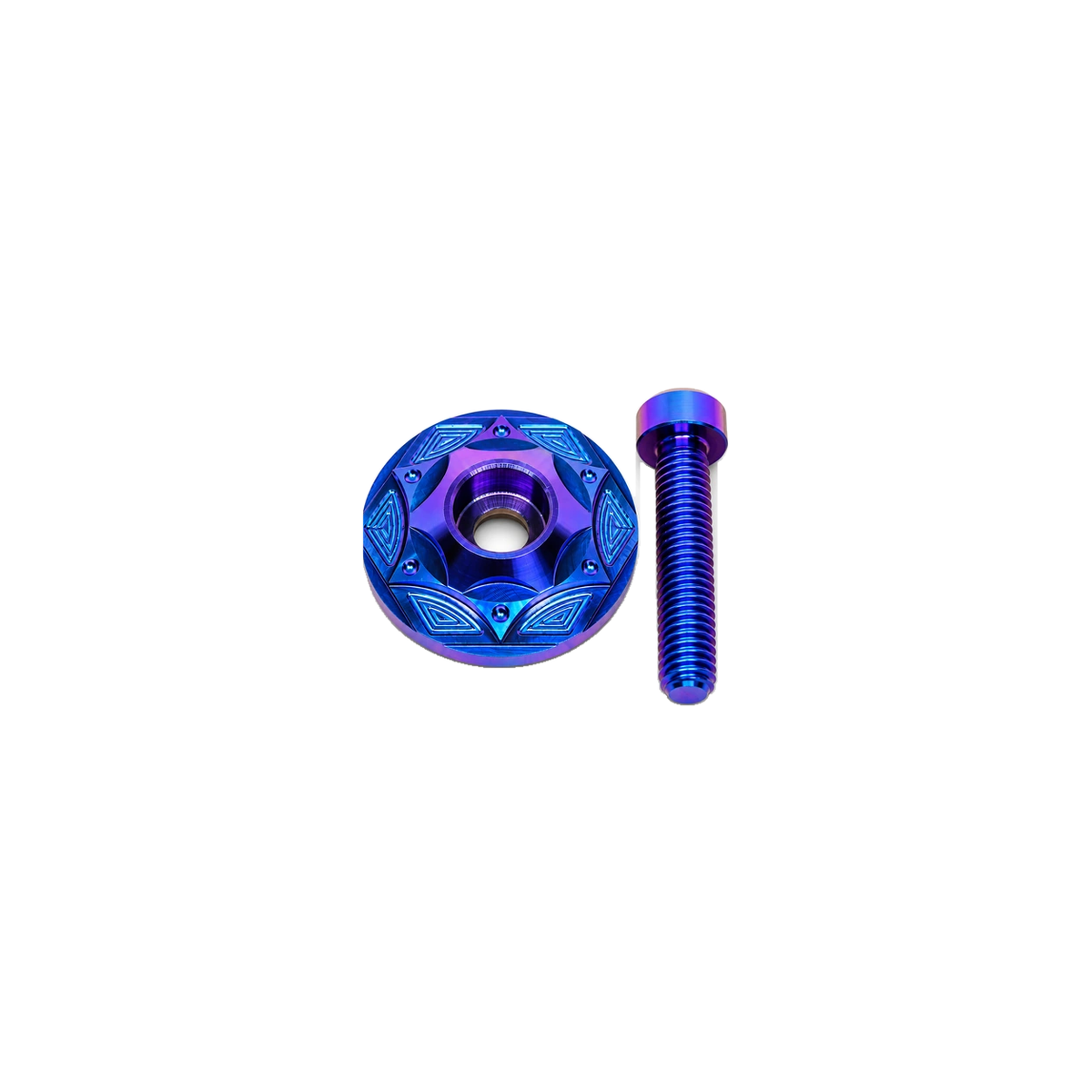 Titanium Stem Top Cap Bolt (32mm) — Blue Purple