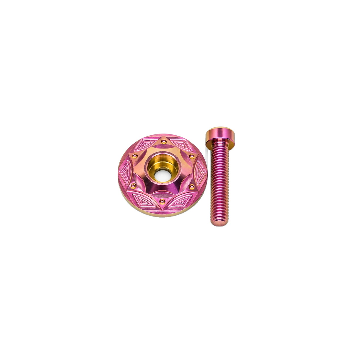 Titanium Stem Top Cap Bolt (32mm) — Champagne Pink