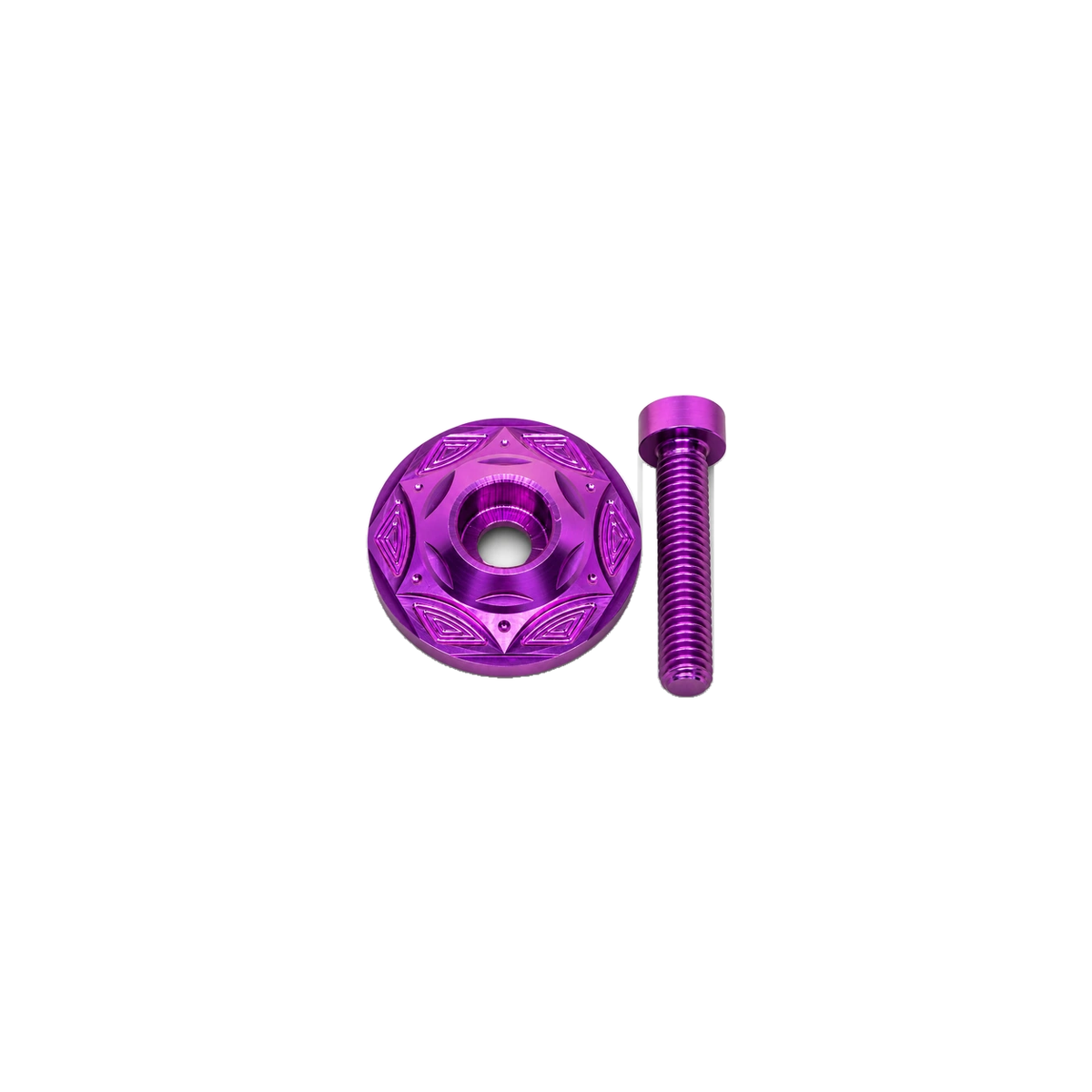 Titanium Stem Top Cap Bolt (32mm) — Purple