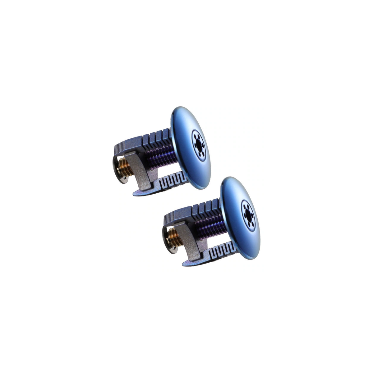 Titanium Bar End Plugs (Set of 2) — Blue