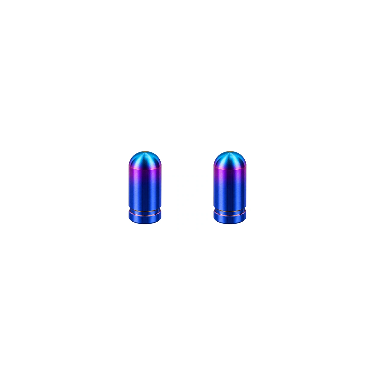 Titanium Valve Caps — Burnt Blue
